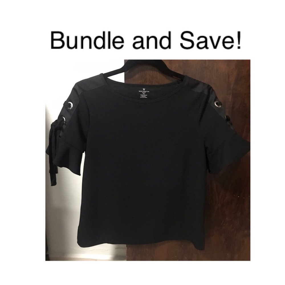 🔓🛑 3 FOR $20 Worthington Casual/elegant Top (Black)